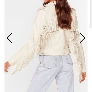NEW White Fringe Jacket XL